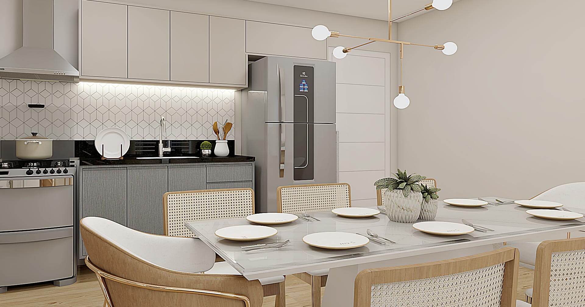 HS Tressoldi Residencial Flora Fundo Cozinha
